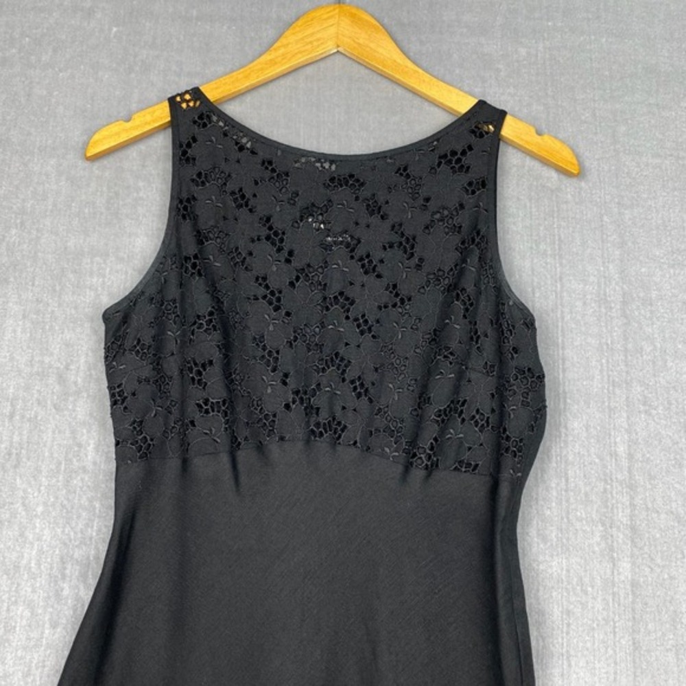 Vtg Laundry by Shelli Segal Dress Womens 10 Black Eyelet Dainty Whimsigoth USA - Picture 3 of 12